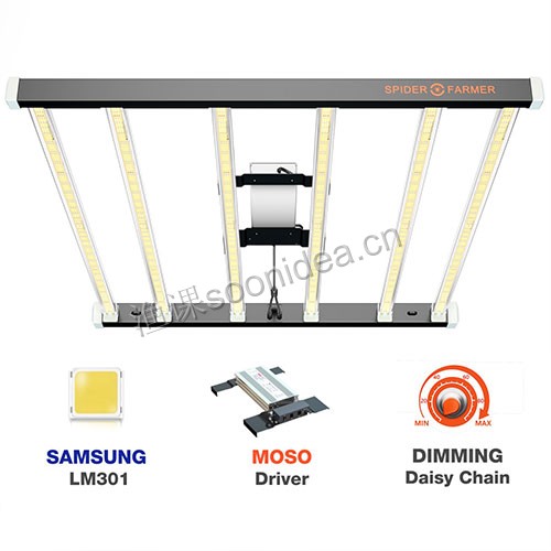 New Spider farmer SF2000 LED Grow Light With Dimmer Knob full Spectrum Samsung Diodes QB